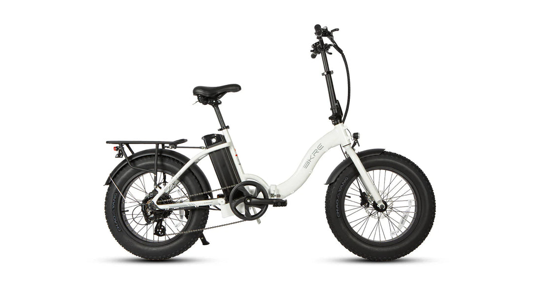 White electric bike on a white background.