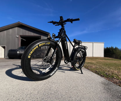 E-BIKE USA – Aggressor M All-Terrain Step-Over Fat Tire Electric Bike with Plush Suspension