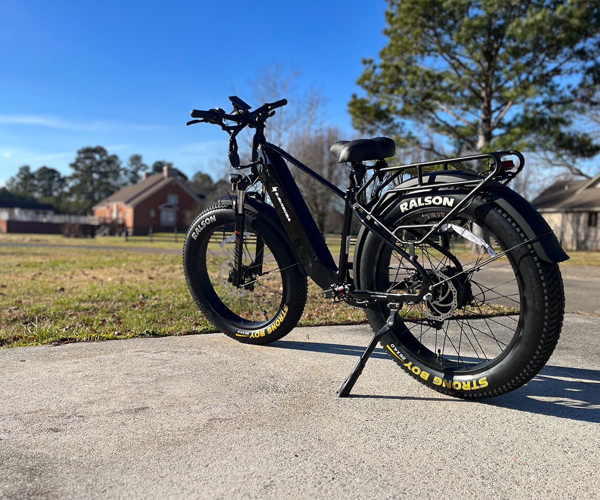 E-BIKE USA – Aggressor M All-Terrain Step-Over Fat Tire Electric Bike with Plush Suspension
