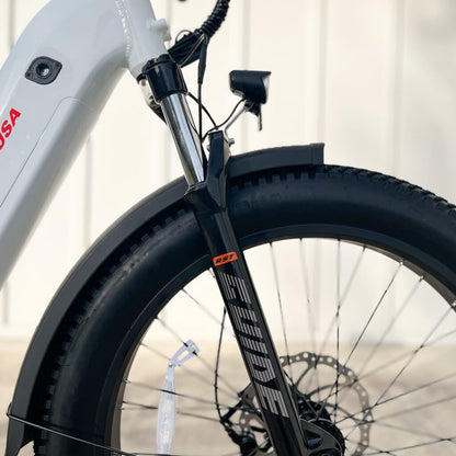 E-BIKE USA – Aggressor F Dual Suspension All-Terrain Step-Thru Fat Tire E-Bike