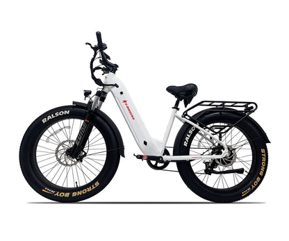 E-BIKE USA – Aggressor F Dual Suspension All-Terrain Step-Thru Fat Tire E-Bike