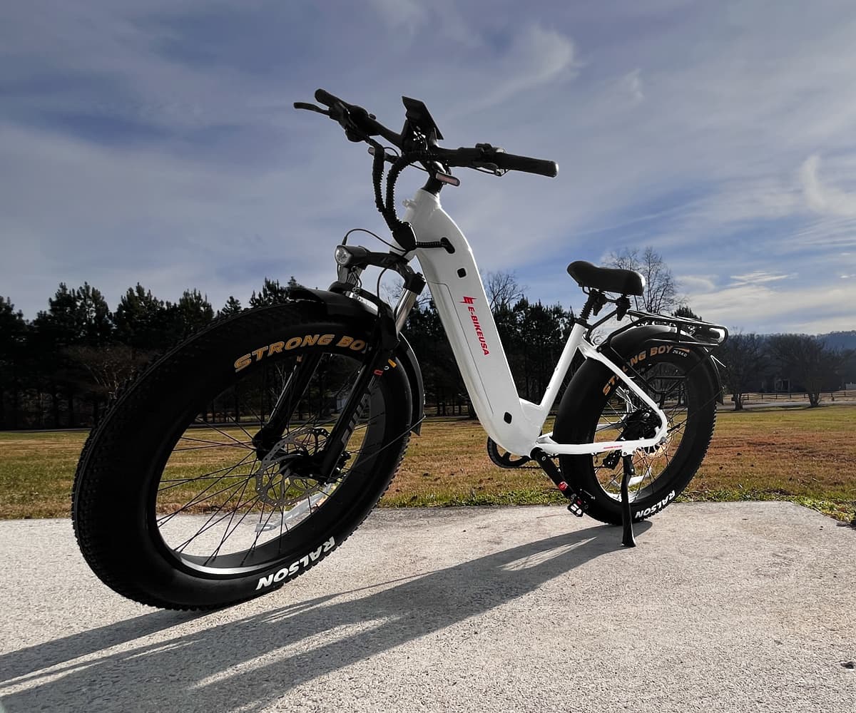 E-BIKE USA – Aggressor F Dual Suspension All-Terrain Step-Thru Fat Tire E-Bike