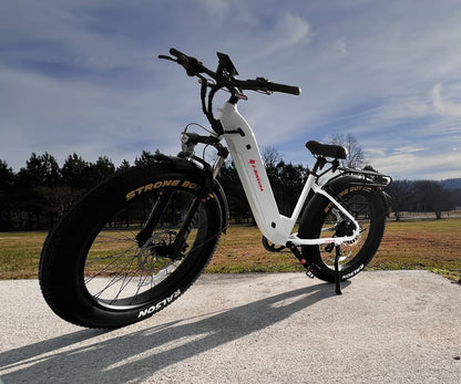 E-BIKE USA – Aggressor F Dual Suspension All-Terrain Step-Thru Fat Tire E-Bike